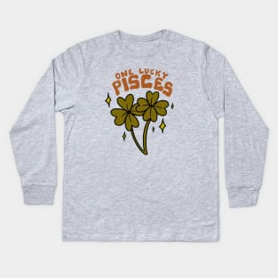 One Lucky Pisces Kids Long Sleeve T-Shirt